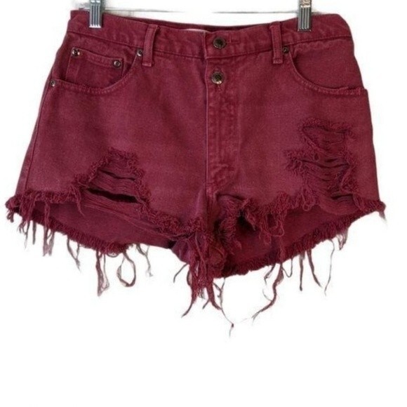 Canyon River blues burgundy distressed High Rise shorts sz 9 EUC - Picture 7 of 9